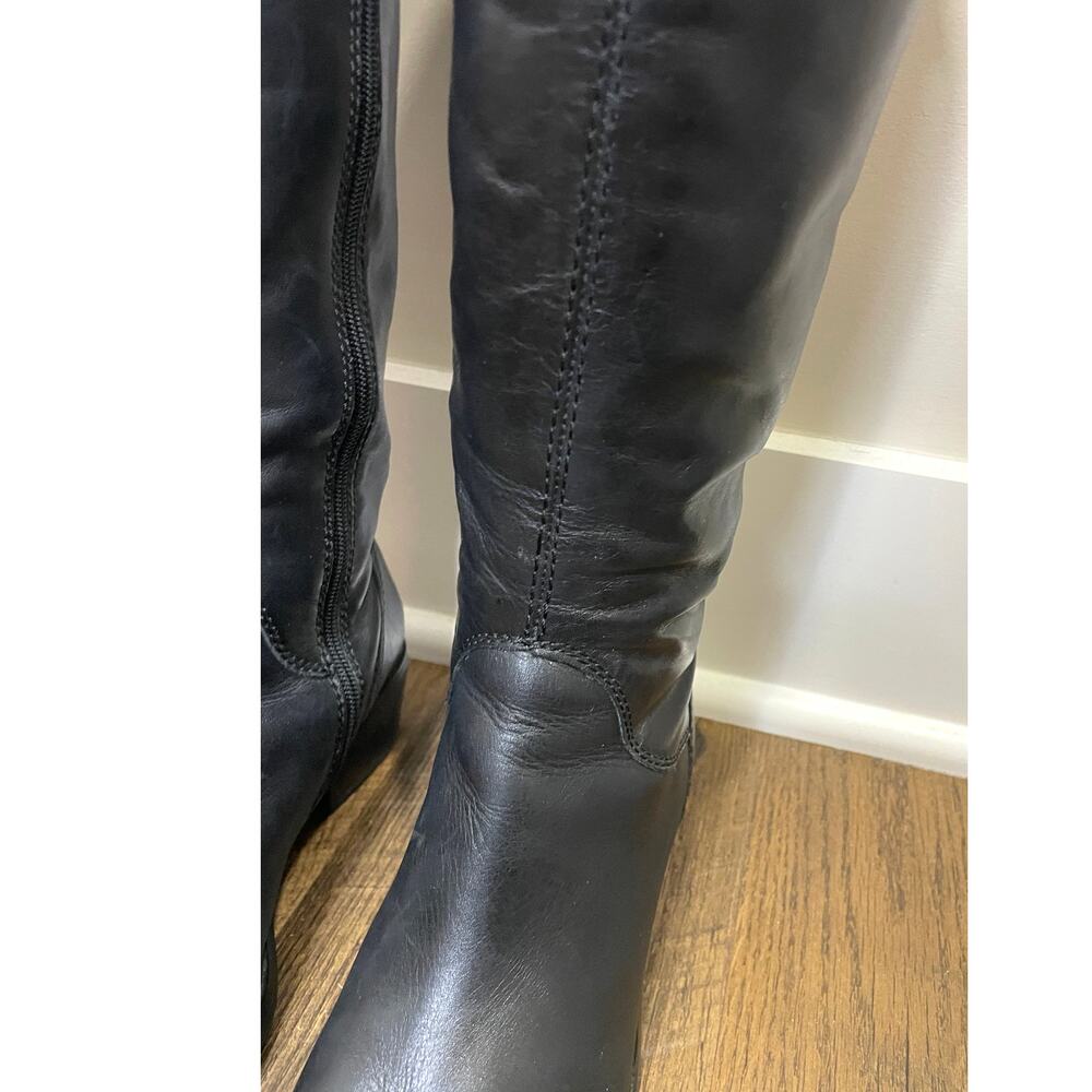 Arturo Chiang "Billie 2" Studded Riding Boots Black Leather Knee Boots Size 7.5 - Picture 7 of 13
